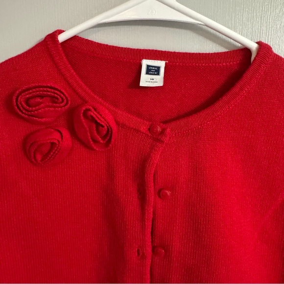 Janie and Jack Red Knit Cardigan Top Size 10 - Picture 3 of 7